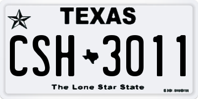 TX license plate CSH3011