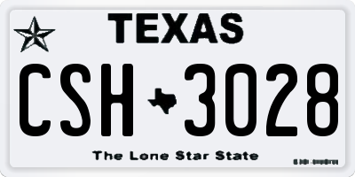 TX license plate CSH3028