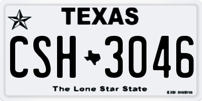 TX license plate CSH3046