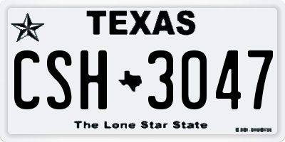 TX license plate CSH3047