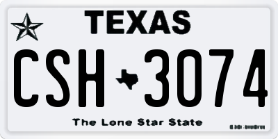 TX license plate CSH3074