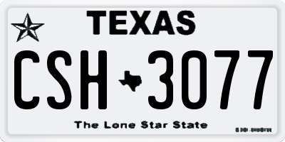 TX license plate CSH3077