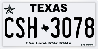 TX license plate CSH3078