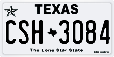 TX license plate CSH3084