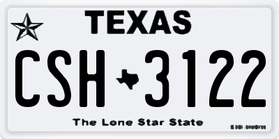 TX license plate CSH3122