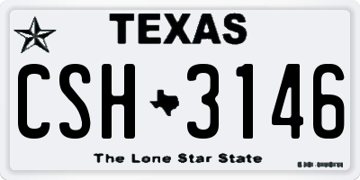 TX license plate CSH3146
