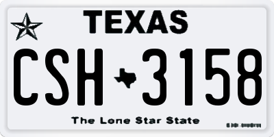 TX license plate CSH3158