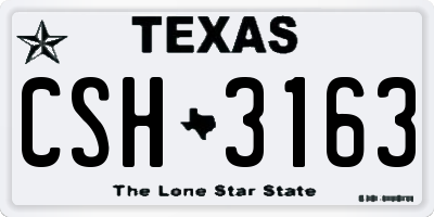 TX license plate CSH3163