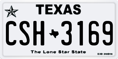 TX license plate CSH3169