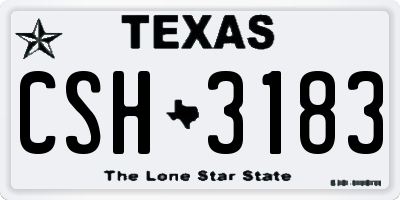 TX license plate CSH3183