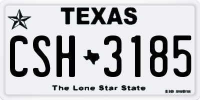 TX license plate CSH3185