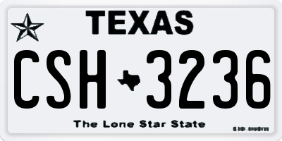 TX license plate CSH3236