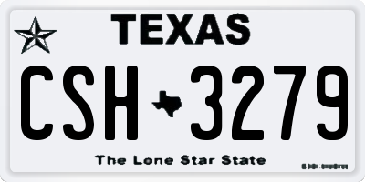 TX license plate CSH3279