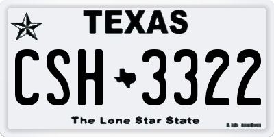TX license plate CSH3322