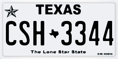 TX license plate CSH3344