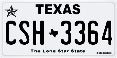 TX license plate CSH3364