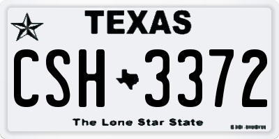 TX license plate CSH3372