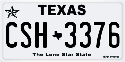 TX license plate CSH3376