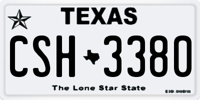 TX license plate CSH3380
