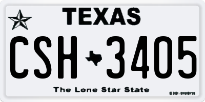 TX license plate CSH3405