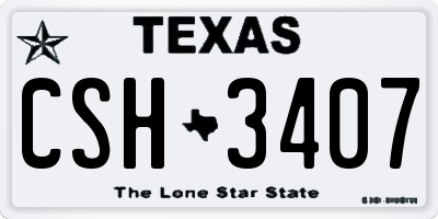 TX license plate CSH3407