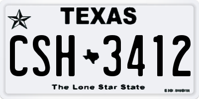 TX license plate CSH3412
