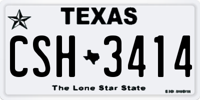 TX license plate CSH3414