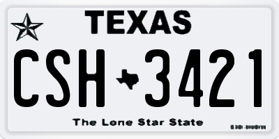 TX license plate CSH3421