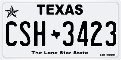 TX license plate CSH3423