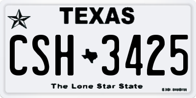 TX license plate CSH3425