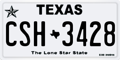 TX license plate CSH3428