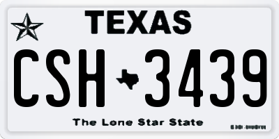 TX license plate CSH3439