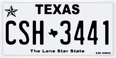 TX license plate CSH3441