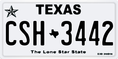 TX license plate CSH3442