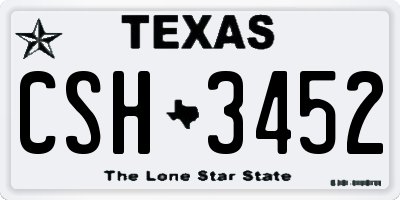 TX license plate CSH3452