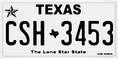 TX license plate CSH3453