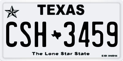 TX license plate CSH3459