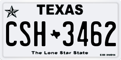 TX license plate CSH3462