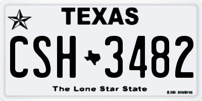 TX license plate CSH3482