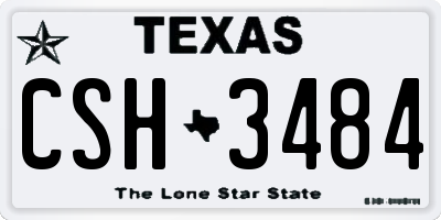 TX license plate CSH3484
