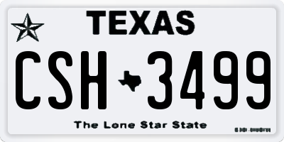 TX license plate CSH3499