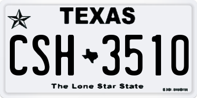 TX license plate CSH3510