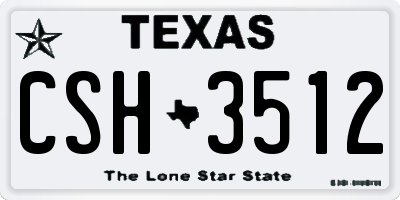 TX license plate CSH3512