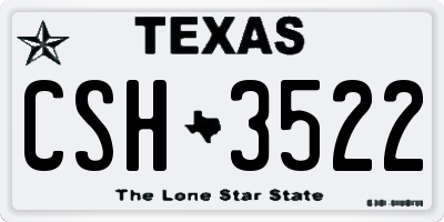 TX license plate CSH3522