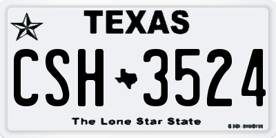 TX license plate CSH3524