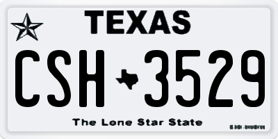 TX license plate CSH3529
