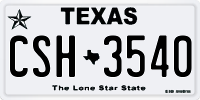 TX license plate CSH3540