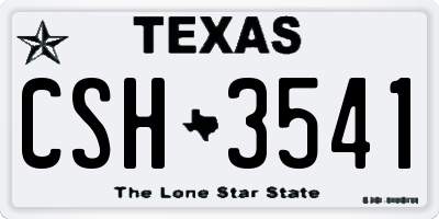 TX license plate CSH3541