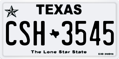 TX license plate CSH3545