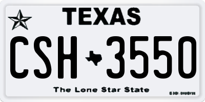 TX license plate CSH3550